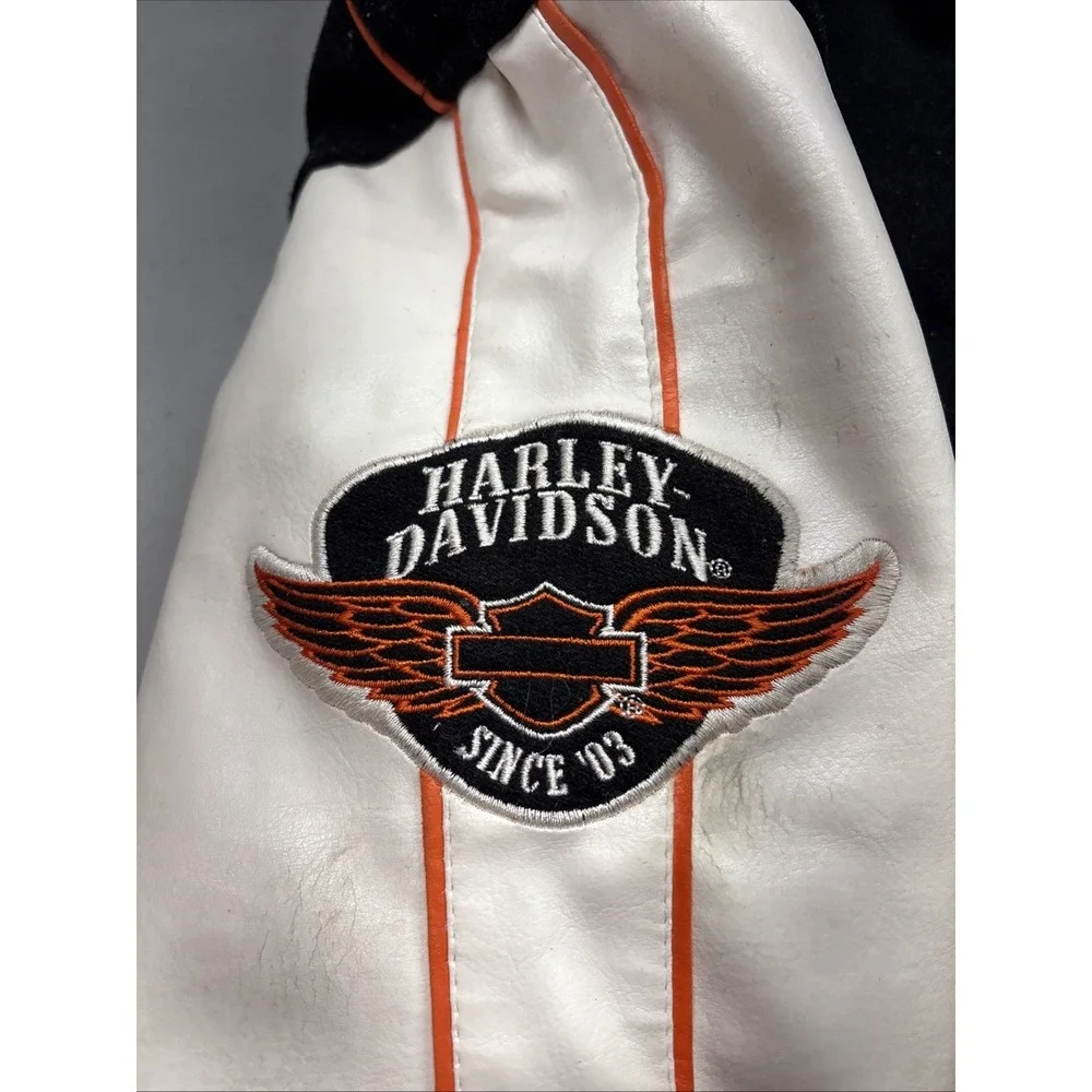 Youth Harley Davidson Varsity Letterman Jacket Marked Size 7 **See Description**